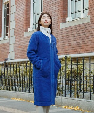 SHARE PARK LADIES 【LADIES】ボアフリースロングカーディガン ブルー
