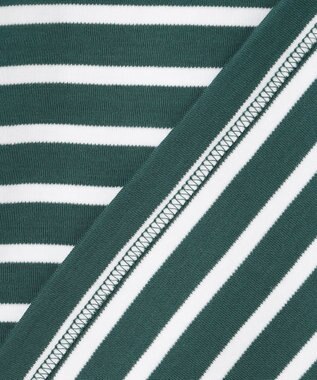 23区 L 【洗える】Armor-lux スムース ボーダー カットソー グリーン×ホワイトボーダー