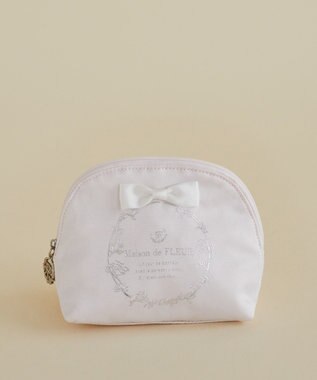 Maison de FLEUR サテンリボンラウンドポーチ