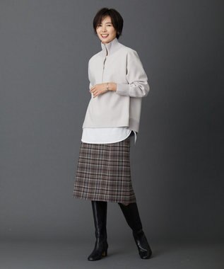 J.PRESS LADIES ミルドウールリバーチェック スカート ブラウン系3