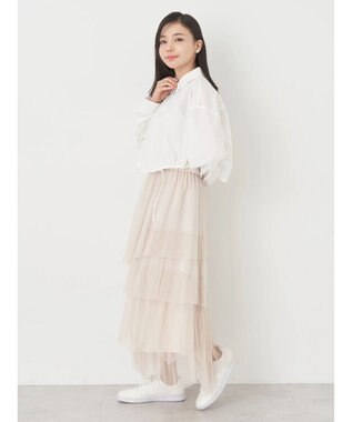 earth music&ecology ドロストヘムショートシャツ Off White