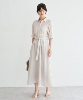 YECCA VECCA 【接触冷感】ベルト付きシャツワンピース