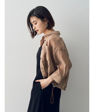 YECCA VECCA 【2点SET】シアーシャツ×Aラインキャミワンピース Beige