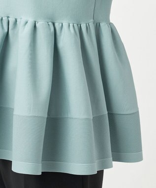 23区 S 【R(アール)】フォルムニット ペプラム ポロシャツ ブルーグレー系