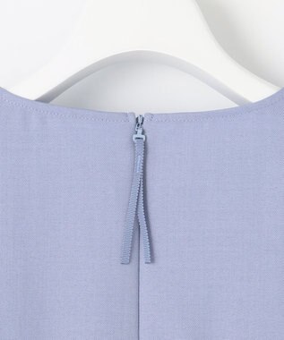 自由区 【接触冷感・速乾・UVケア・撥水・防シワ・XSサイズあり】リネンライクツィル5分袖 ブラウス ダルブルー系