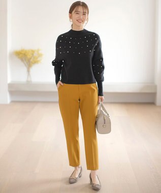 ANY SIS 【保温効果/ストレッチ】シリーズ累計13万枚突破！ビューティサーモ テーパードパンツ マスタード