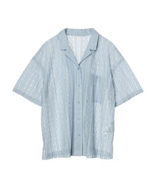 earth music&ecology フラワーレースシャツ Sax