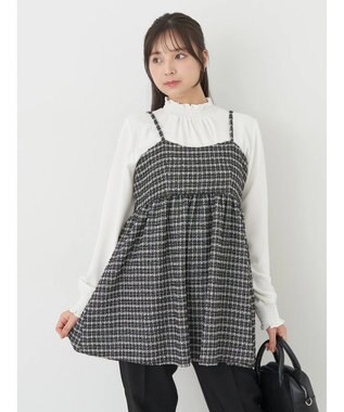 earth music&ecology ツイードキャミチュニック Black