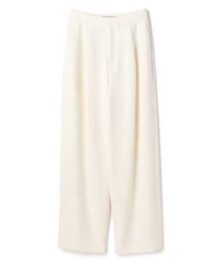 BEIGE， GYPSUM / シルキータッチ セミワイドタックパンツ Ecru