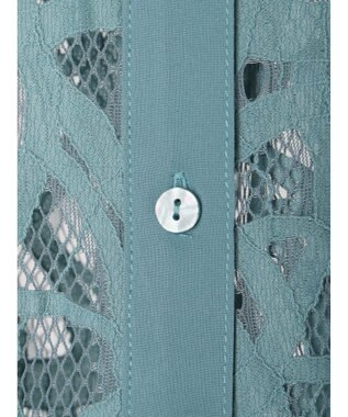 Green Parks ・ＥＬＥＮＣＡＲＥ　ＤＵＥ　レースバンドカラーブラウス Blue