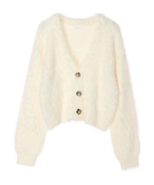 Green Parks ・Ｐｅｔｉｔ　Ｆｌｅｕｒ　シャギーニットカーディガン Off White