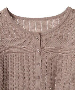 earth music&ecology ＳＥＴ２点レース編みペプラムカーデ＋スカート Pink Beige