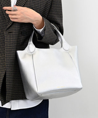 Hekhèr Le Style de Vie 新素材・新色【日本製/セレモニーにも】シュリンクレザー ハンドバッグ medium シルバ－