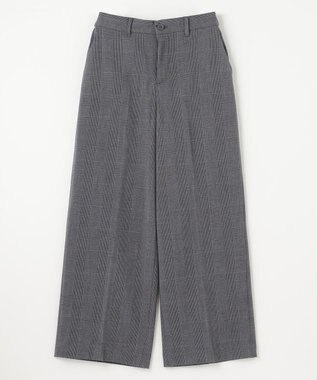 ANY L 【ウエストゴム/リントラク加工/裏起毛/ストレッチ】シークレットウォーム　ワイドパンツ チャコールチェック