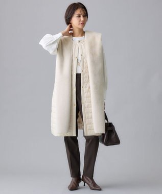 自由区 【撥水加工・洗える】TRギャバ裏起毛テーパード パンツ ダークブラウン系