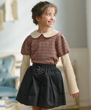 組曲 KIDS 【110-140㎝】チェックジャガード トレーナー ブラウン系3