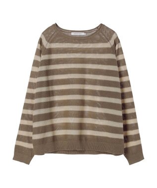 AMERICAN HOLIC ボートネックニットプルオーバー Border