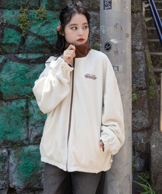 WEGO 【ユニセックス着用ITEM/リバーシブル/2WAY】リバーシブルフリースブルゾン