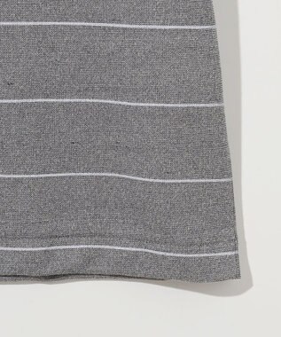 JOSEPH ABBOUD 【キングサイズ・和紙ニット/日本素材・縫製/ 軽量/通気性/速乾性】和紙フライスボーダー Tシャツ ライトグレー系2