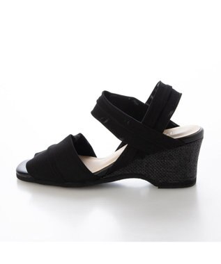 MODE ET JACOMO <D'ICI>アンクルストラップストレッチサンダル ブラック