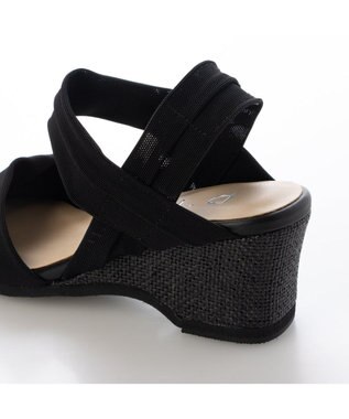 MODE ET JACOMO <D'ICI>アンクルストラップストレッチサンダル ブラック