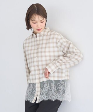 earth music&ecology 【予約】適ON レースヘムシャツ Check