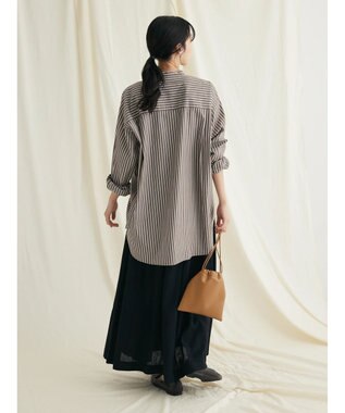 CRAFT STANDARD BOUTIQUE バンドカラーシャツ Stripe Brown