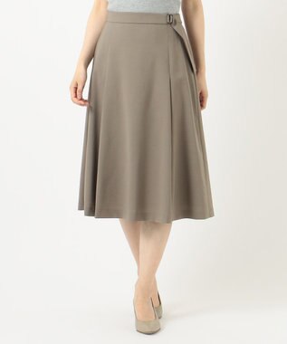 J.PRESS LADIES 【洗える】ドライタッチツイルストレッチ スカート ブラウン系