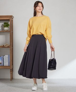 ANY SIS 【洗える】バルーン スカート ブラック