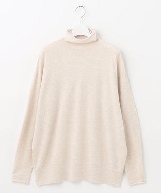 自由区 【洗える】ソフトウールハイゲージ ハイネックニット ベージュ系