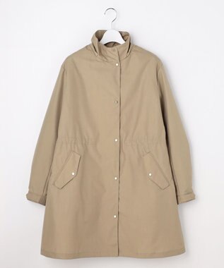 J.PRESS LADIES 【2way】スパンライクナイロンタッサー フーデッド コート キャメル系
