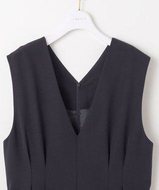 ANY SIS L 【優木まおみさんコラボ】秒映えセレモニー ブラウス × ジャンパースカート オフ×ネイビー