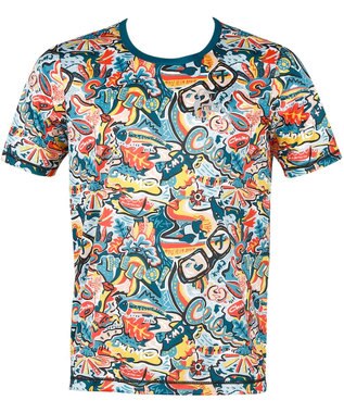 CW-X 【MEN】 CW-X 【CHUMS (チャムス)コラボ】 メンズトップス 薄軽ランニングシャツ 吸汗速乾(本体) UVカット率90％以上(本体) 3分袖 半袖 メンズ LNO510 /ワコール