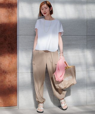 23区 【Oggi4月号掲載/洗える】シルキーストレッチ パラシュートパンツ ブラウン系