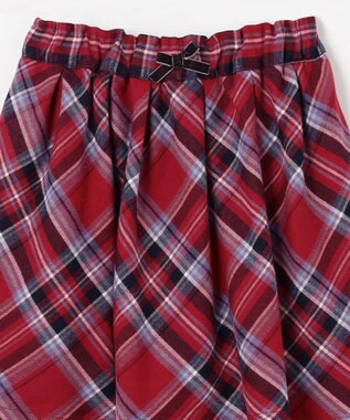 ANY KIDS チェック柄 スカパン レッド系