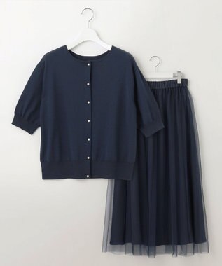 自由区 L 【WEB限定・マルチウェイ・洗える】リバーシブルスカートセットアップ ワンピース ネイビー