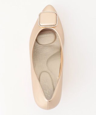 ANY SIS 【22.5cm~24.5cm】スクエアストーン パンプス シャンパン