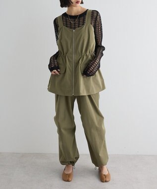 Green Parks ウ゛ィンテージペプラムオールインワン Khaki