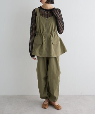 Green Parks ウ゛ィンテージペプラムオールインワン Khaki