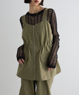 Green Parks ウ゛ィンテージペプラムオールインワン Khaki