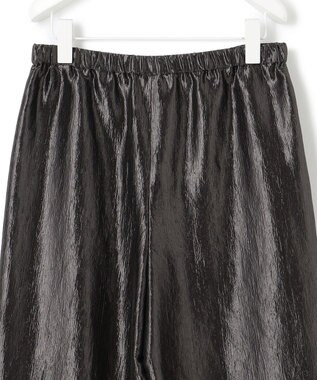 ICB 【洗える】 ブライトカールマイヤー ワイドストレートパンツ チャコールグレー系