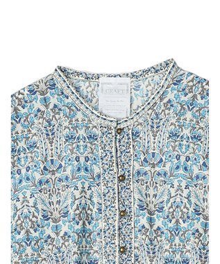 CRAFT STANDARD BOUTIQUE インド綿アラベスク柄ワンピース Blue
