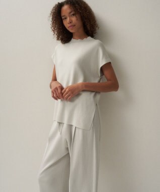 ATON 50/2 NATURAL DYED ORGANIC | モックネックプルオーバー LIGHT GRAY