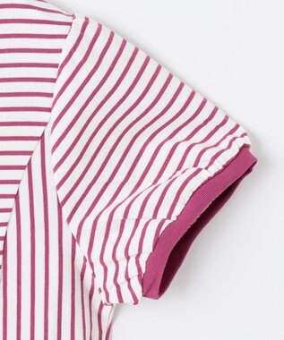 組曲 KIDS 【150-160㎝】マリンボーダー ワンピース ラズベリー