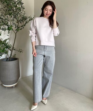 UNFILO L 【WEB限定】BEAUTY FORM JERSEY サイドZIP クロップドプルオーバー ピンク