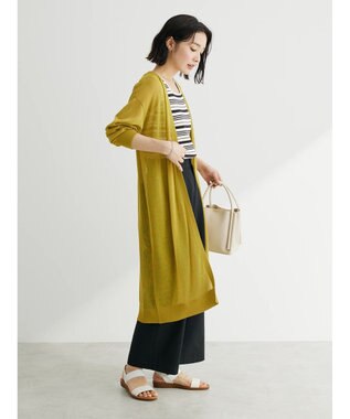 Green Parks 接触冷感ロング丈カーデ Yellow