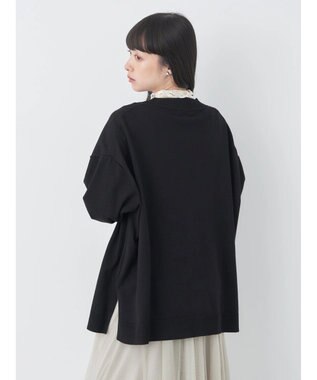 earth music&ecology サイドスリットルーズＶネックカーディガン Black