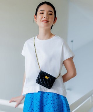 組曲 【汗ジミ防止・撥水】GIZAプレーティング天竺フレンチスリーブ カットソー アイボリー系