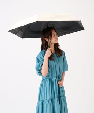 MOONBAT 【遮光100％/３秒で折りたためる日傘】晴雨兼用 折りたたみ傘 ウラワザ オフホワイト