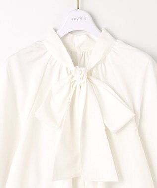 ANY SIS L 【優木まおみさんコラボ】秒映えセレモニー ブラウス × ジャンパースカート オフ×ネイビー